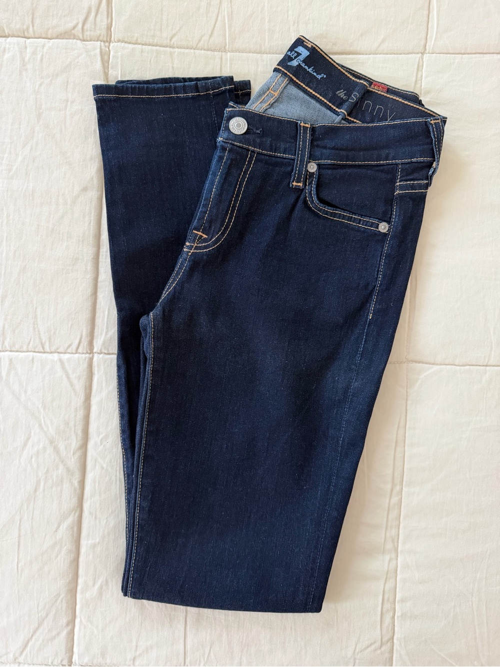 7 For All Mankind Dark Blue Skinny Jeans